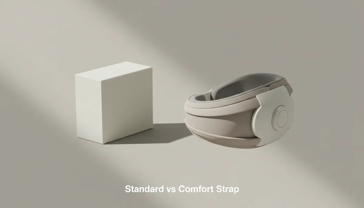 Comparing ergonomic pressure: comfort strap versus standard strap on Quest