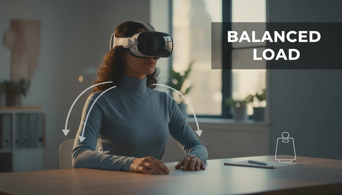 Weight distribution tricks to reduce neck strain in virtual reality