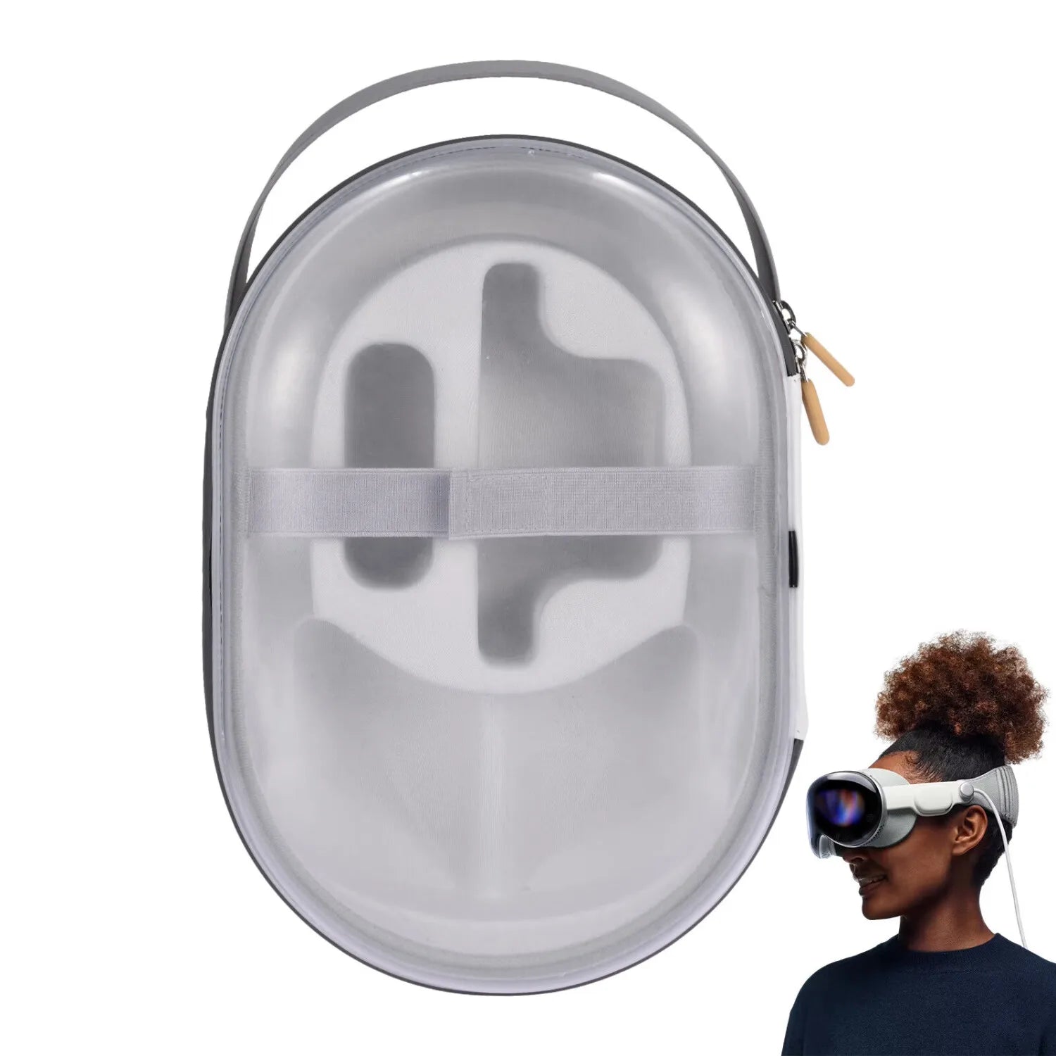 "Carbon Fiber Transparent Storage Bag for Apple Vision Pro by TUOSIMAN"