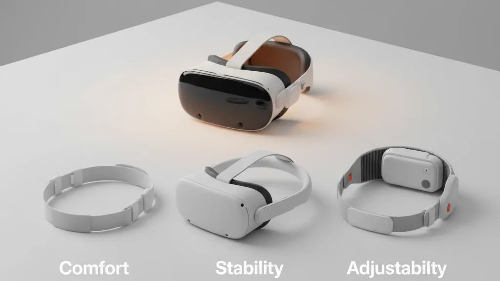 Comparing head straps for Oculus Quest two comfort: stability and adjustability