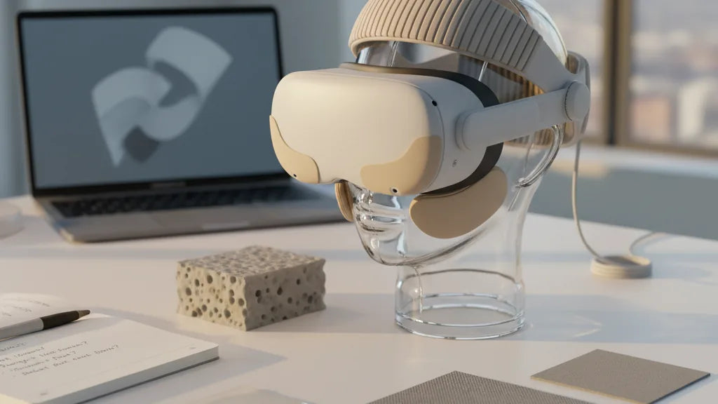 Reducing pressure points with padding strategies on lightweight VR headsets