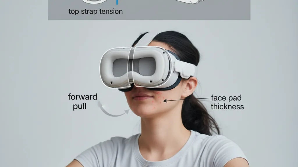 Facial interface geometry and perceived weight on Quest headsets